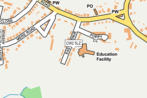 CW2 5LZ map - OS OpenMap – Local (Ordnance Survey)