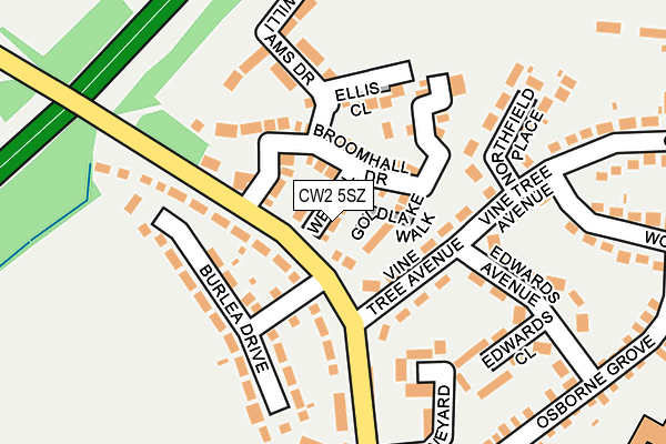 CW2 5SZ map - OS OpenMap – Local (Ordnance Survey)