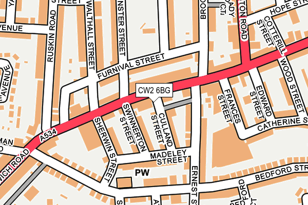 CW2 6BG map - OS OpenMap – Local (Ordnance Survey)