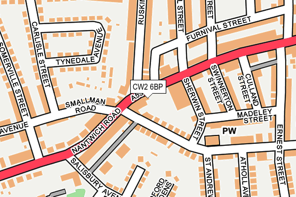 CW2 6BP map - OS OpenMap – Local (Ordnance Survey)