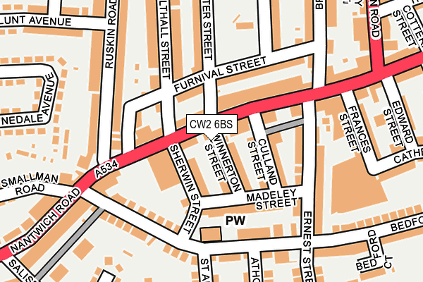 CW2 6BS map - OS OpenMap – Local (Ordnance Survey)