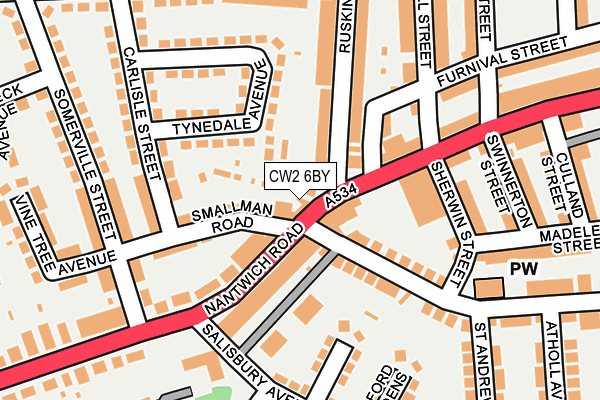 CW2 6BY map - OS OpenMap – Local (Ordnance Survey)