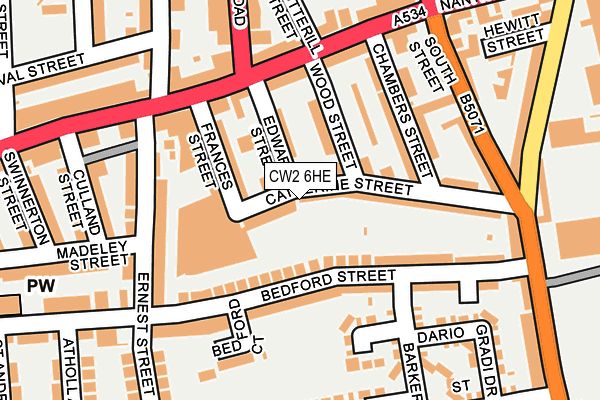 CW2 6HE map - OS OpenMap – Local (Ordnance Survey)