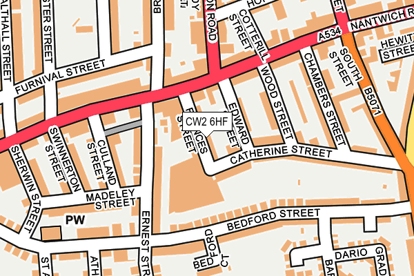 CW2 6HF map - OS OpenMap – Local (Ordnance Survey)