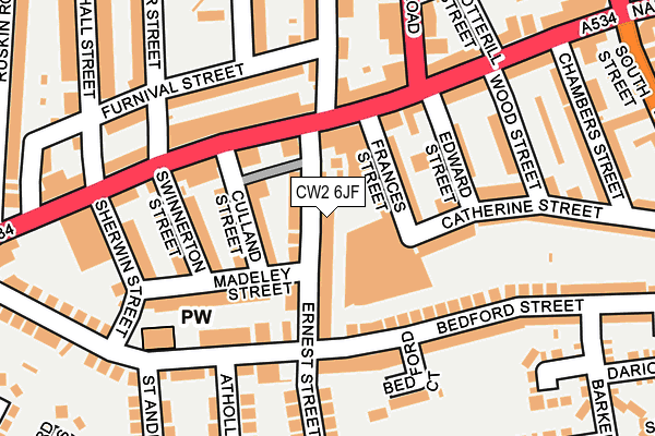 CW2 6JF map - OS OpenMap – Local (Ordnance Survey)