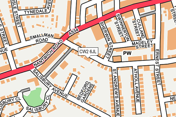 CW2 6JL map - OS OpenMap – Local (Ordnance Survey)