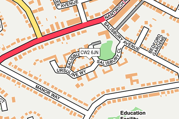 CW2 6JN map - OS OpenMap – Local (Ordnance Survey)