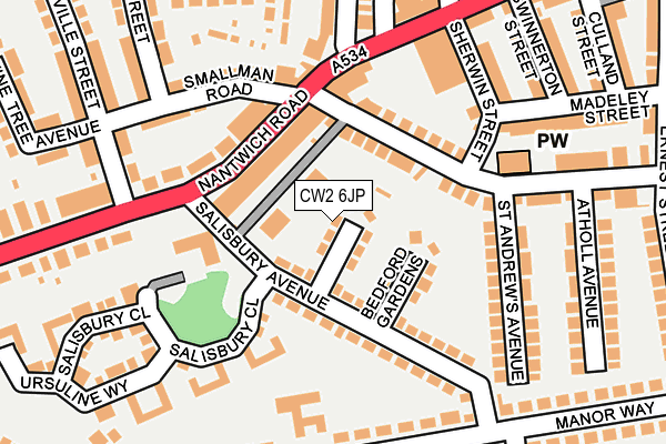 CW2 6JP map - OS OpenMap – Local (Ordnance Survey)