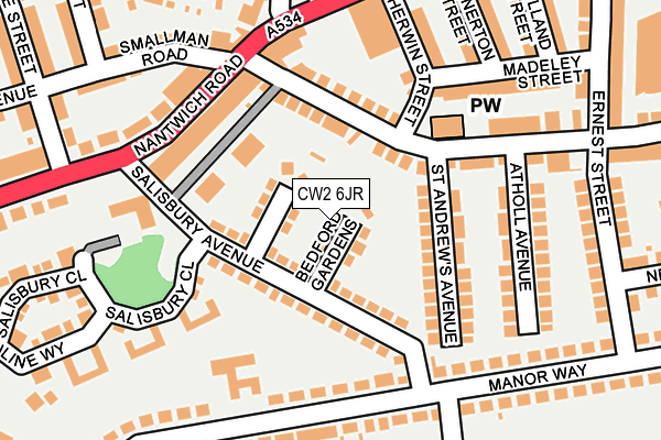 CW2 6JR map - OS OpenMap – Local (Ordnance Survey)