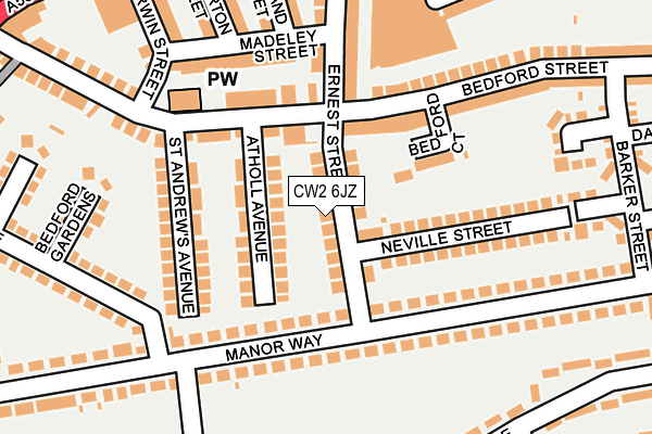 CW2 6JZ map - OS OpenMap – Local (Ordnance Survey)