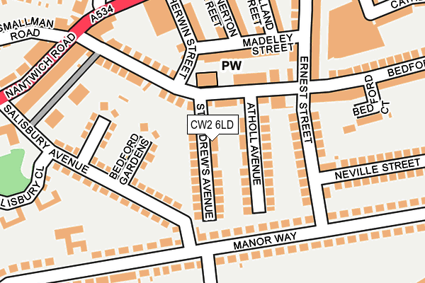 CW2 6LD map - OS OpenMap – Local (Ordnance Survey)