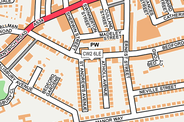 CW2 6LE map - OS OpenMap – Local (Ordnance Survey)