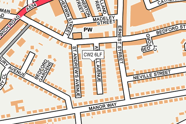 CW2 6LF map - OS OpenMap – Local (Ordnance Survey)