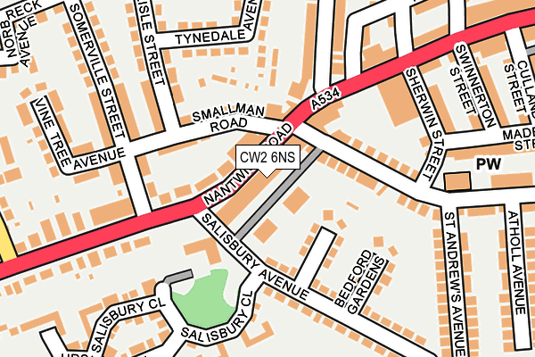 CW2 6NS map - OS OpenMap – Local (Ordnance Survey)