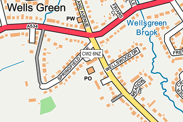 CW2 6NZ map - OS OpenMap – Local (Ordnance Survey)