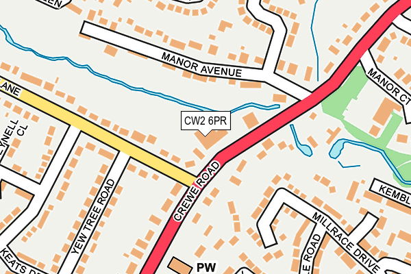 CW2 6PR map - OS OpenMap – Local (Ordnance Survey)