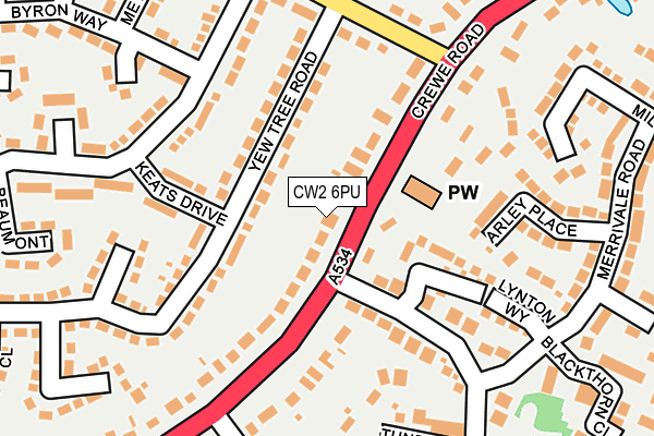 CW2 6PU map - OS OpenMap – Local (Ordnance Survey)