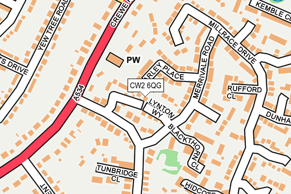 CW2 6QG map - OS OpenMap – Local (Ordnance Survey)