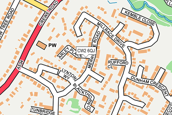 CW2 6QJ map - OS OpenMap – Local (Ordnance Survey)