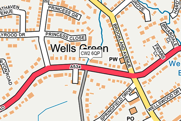 CW2 6QP map - OS OpenMap – Local (Ordnance Survey)