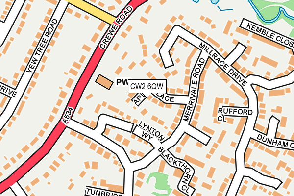 CW2 6QW map - OS OpenMap – Local (Ordnance Survey)