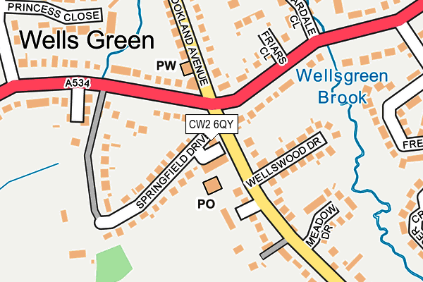 CW2 6QY map - OS OpenMap – Local (Ordnance Survey)