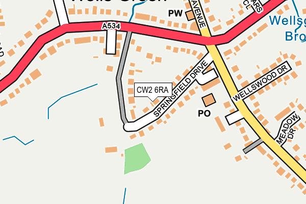 CW2 6RA map - OS OpenMap – Local (Ordnance Survey)