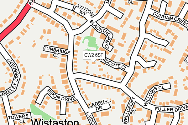 CW2 6ST map - OS OpenMap – Local (Ordnance Survey)