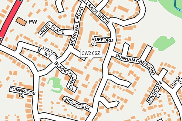 CW2 6SZ map - OS OpenMap – Local (Ordnance Survey)