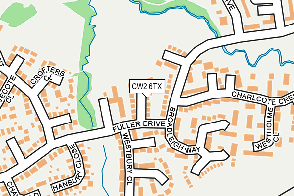 CW2 6TX map - OS OpenMap – Local (Ordnance Survey)