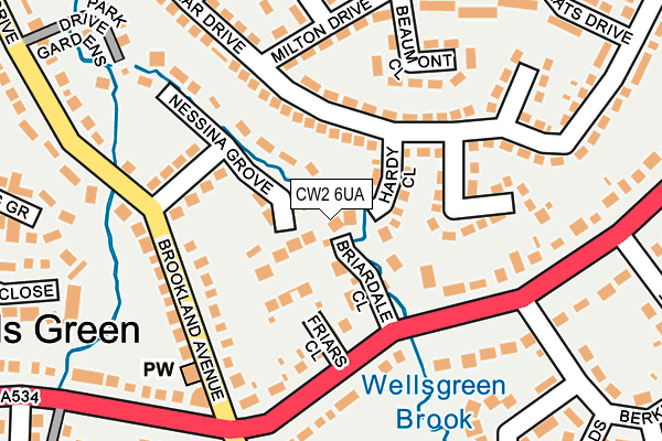 CW2 6UA map - OS OpenMap – Local (Ordnance Survey)