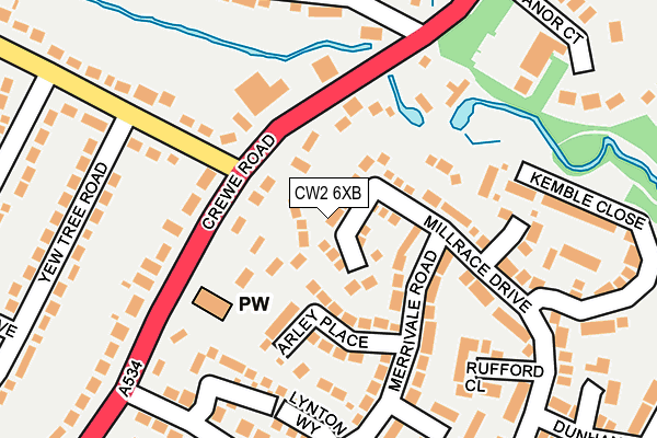 CW2 6XB map - OS OpenMap – Local (Ordnance Survey)