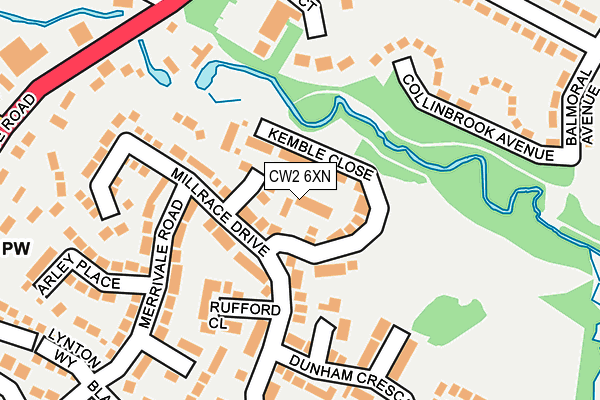CW2 6XN map - OS OpenMap – Local (Ordnance Survey)