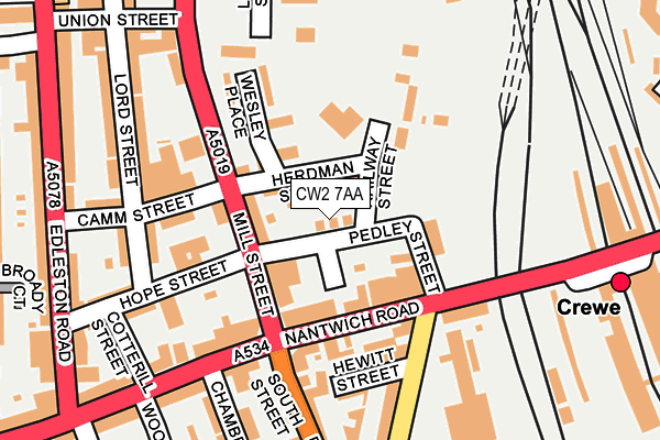 CW2 7AA map - OS OpenMap – Local (Ordnance Survey)