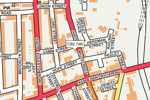 CW2 7AN map - OS OpenMap – Local (Ordnance Survey)