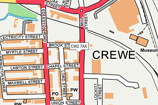 CW2 7AX map - OS OpenMap – Local (Ordnance Survey)