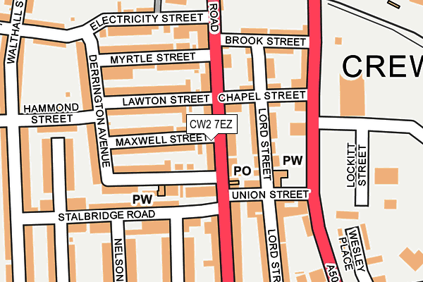 CW2 7EZ map - OS OpenMap – Local (Ordnance Survey)