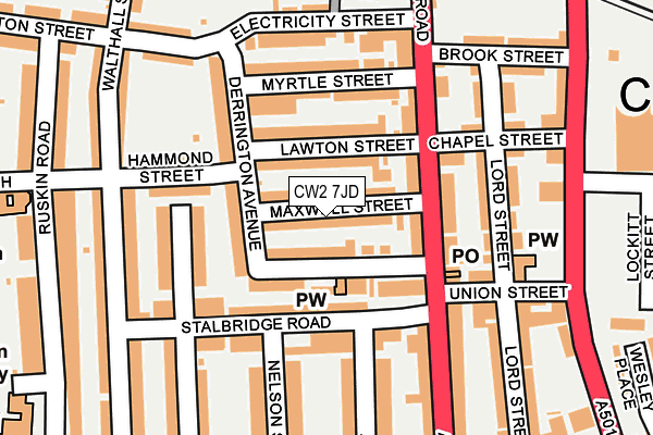 CW2 7JD map - OS OpenMap – Local (Ordnance Survey)