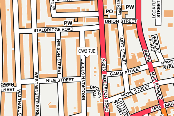 CW2 7JE map - OS OpenMap – Local (Ordnance Survey)