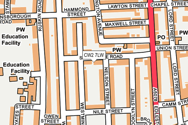 CW2 7LW map - OS OpenMap – Local (Ordnance Survey)