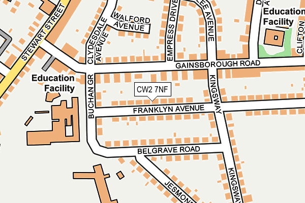 CW2 7NF map - OS OpenMap – Local (Ordnance Survey)