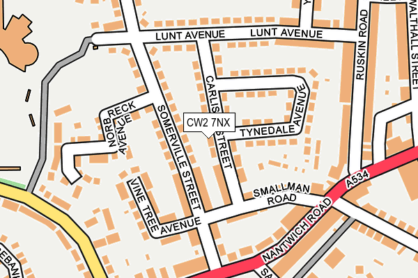 CW2 7NX map - OS OpenMap – Local (Ordnance Survey)