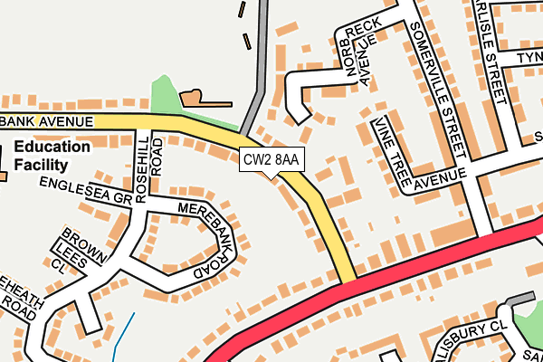 CW2 8AA map - OS OpenMap – Local (Ordnance Survey)