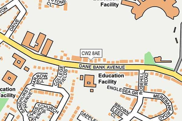 CW2 8AE map - OS OpenMap – Local (Ordnance Survey)