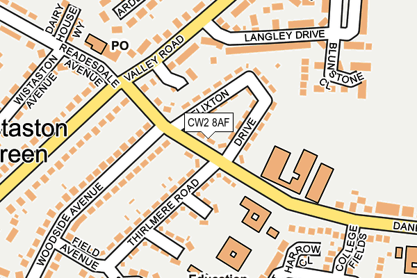 CW2 8AF map - OS OpenMap – Local (Ordnance Survey)