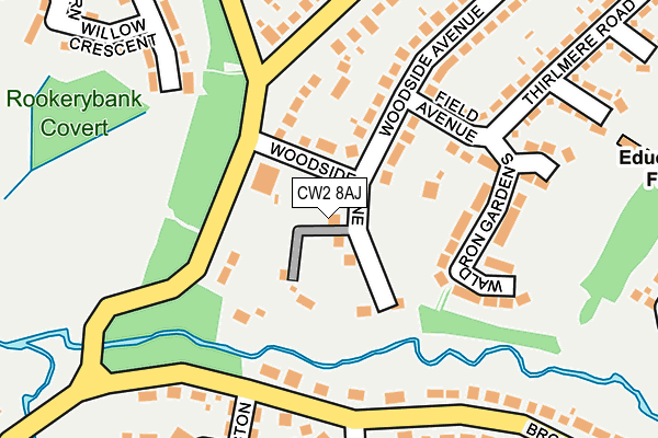 CW2 8AJ map - OS OpenMap – Local (Ordnance Survey)