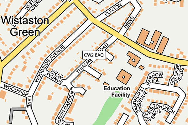 CW2 8AQ map - OS OpenMap – Local (Ordnance Survey)