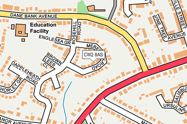 CW2 8AS map - OS OpenMap – Local (Ordnance Survey)