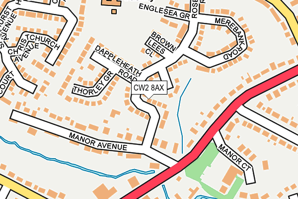 CW2 8AX map - OS OpenMap – Local (Ordnance Survey)