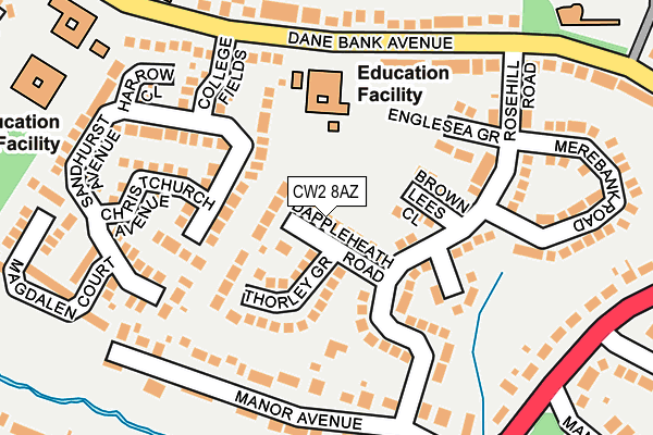 CW2 8AZ map - OS OpenMap – Local (Ordnance Survey)